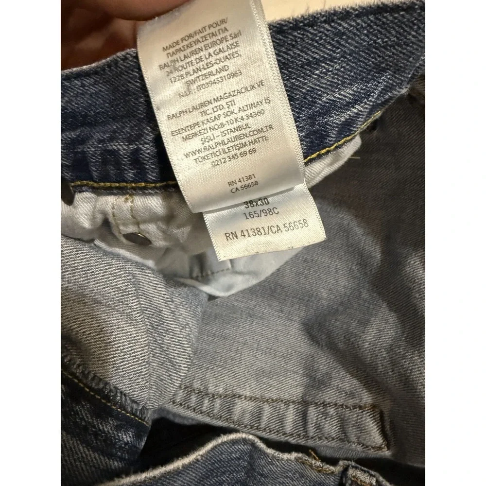 (2) Lot Polo Ralph Lauren‎ Classic Fit Blue Navy Jeans Slim Straight 38x30 Pants